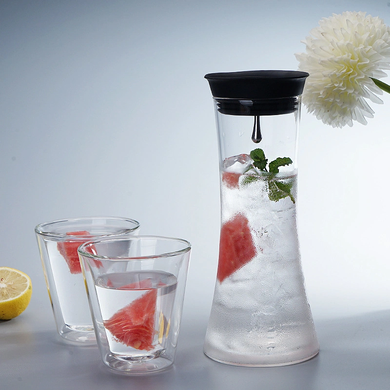 Glass Pot with Strainer 800ml 1000ml Water Carafe Jar for Juice Tea Hot or Cold Water