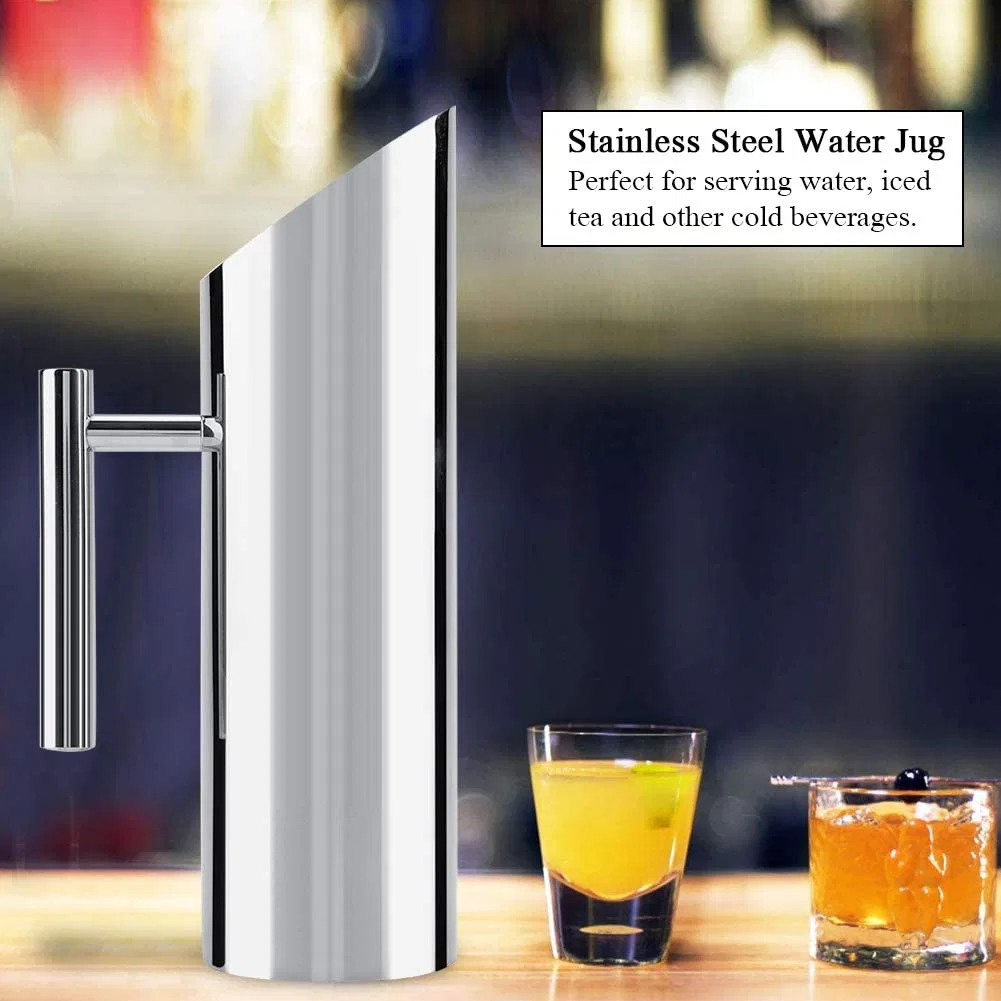 Bar Accessories Straight Stainless Steel Jug Wine Dispenser Coffee Drink Ice Juice Beer Cold Kettle Water Pitcher