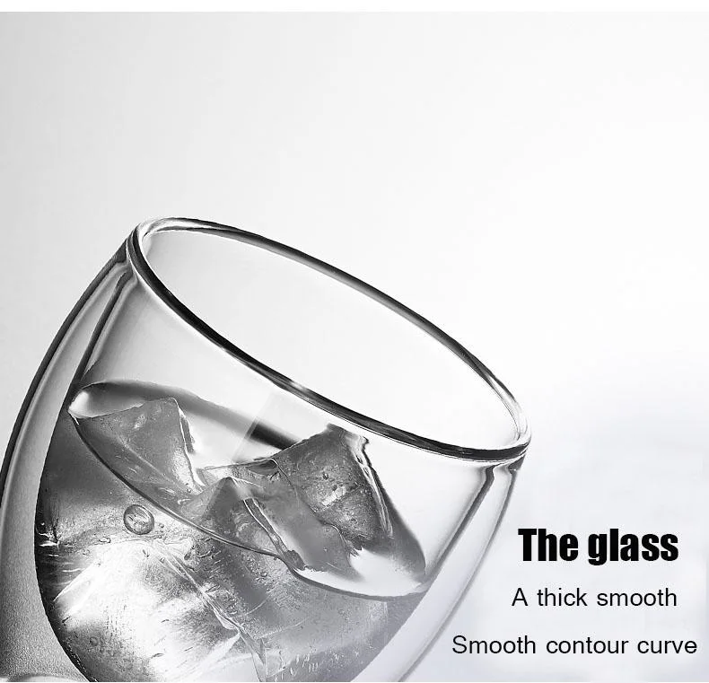 Wholesale 250ml Egg Shape Heat-Resistant High Borosilicate Double Wall Glass Cup