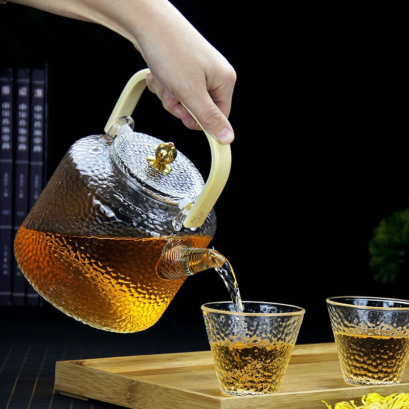 38years New Hammer Print Style Glass Tea Pot 1500ml Capacity