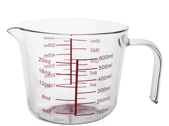 Home Kitchen Glass Measuring Cup Hot Water 300ml Small Heat Resistance Transparent