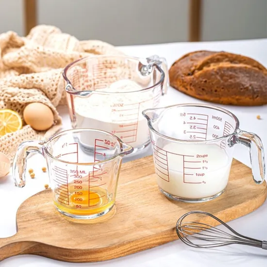 Essential Kitchen Tools Glass Measuring Cup for Baking and Cooking with 4 Degree Scales 