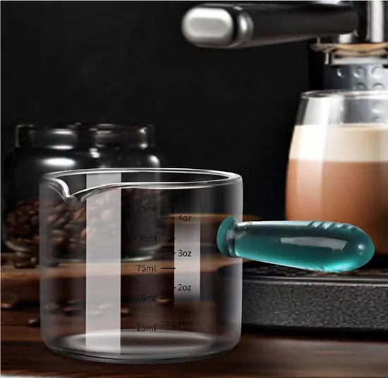 Espresso Glass Mini Extraction Measuring Small Milk Ounce Cup with Scale 