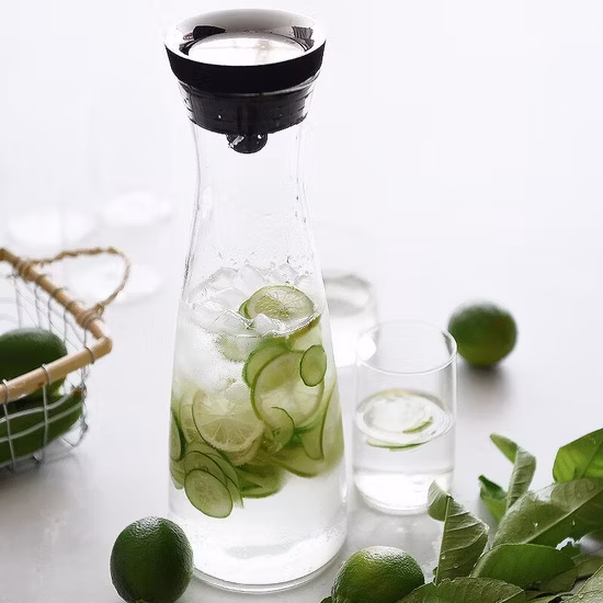 1.8L Borosilicate Glass Pictcher Glass Water Jug, Glass Drinking Pitcher with Silicone Lid