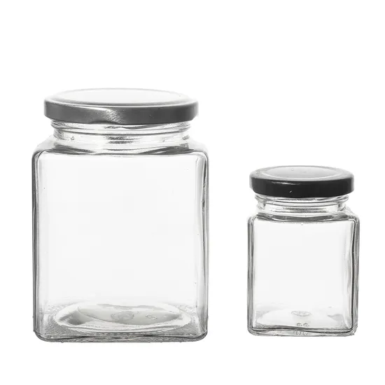100ml Recycled Empty Square Food Storage Packaging Bottle Glass Jar for Jam Honey Food 