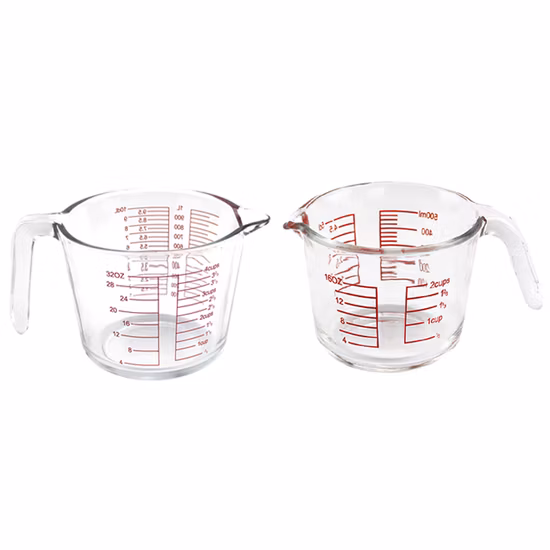 350ml 500ml 1000ml Glass Measuring Cup with Handle and Scale for Baking Cooking