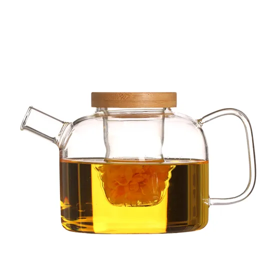 Food Grade Mixing Design Glassware Pitcher Set with Stainless Steel Filter Suit Glass Tea Pot Teapot 