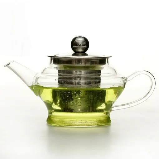 Heart Resistant Borosilicate Glass Teapot, Glass Teapot Set with Copper 