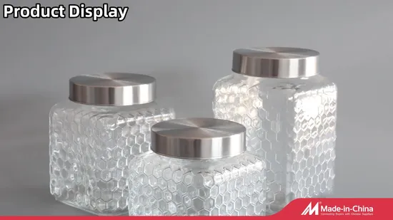 750ml 1000ml 1500ml Glass Jar Container Jar Square Round Food Jar Airtight Cap Glass Storage Preserving Jars 