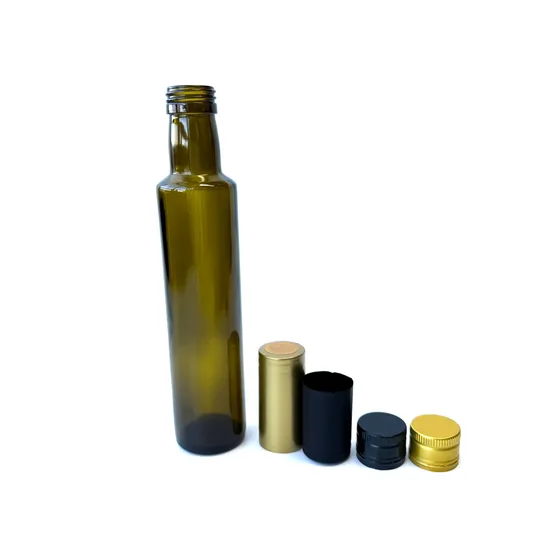 Food Grade Empty Olive Oil Antique Green Bottle Dorica Thread Finish Glass Bottle 