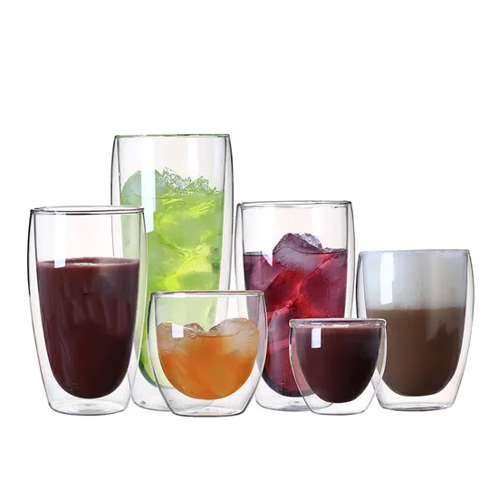 High Borosilicate Double Wall Glass Coffee Cup Juice Glass Milk Cup 