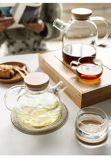 Glassware Borosilicate Glass Kettle Teapot Tea Set Glass Tea Pot for Induction Cooker 