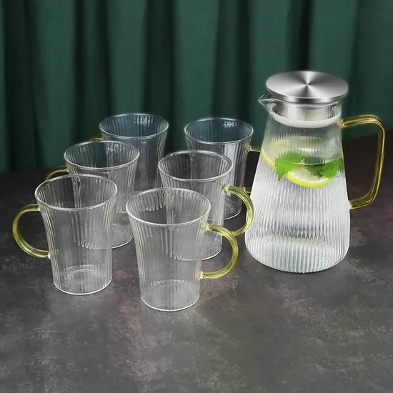 5PCS Glass Tea Sets High Borosilicate Glass Teapot Cup Flower Teapot with Removable Filter Puer Kettle Kung Fu Tea Set Gift Box 