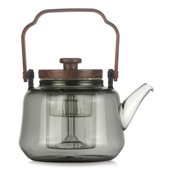 Wholesale Heat Resistant Glass Teapot Color Tea Pots 