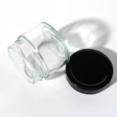 Airtight Round Glass Storage Pickles Jars with Deep Metal Caps Lids